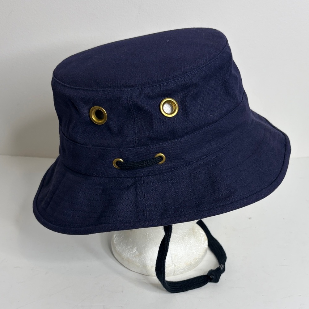 Vintage Tilley Hat Mens 7 1/8 Navy Blue Cotton Duck Made in Canada Packable